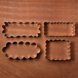 LILIAO Rectangle Scalloped Edge Cookie Cutter Set, Stainless Steel (Rectangle and Scalloped Edge 8-Piece Set)