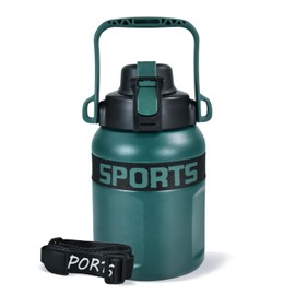 32oz Insulated Water Bottle With Straw, Stainless Steel Sports Water Bottles with Handle and Strap, Double Wall Vacuum Thermal Water Bottle for Travel