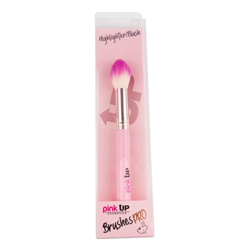 PINK UP, Highlighter Brush, Brocha para Iluminador, Cerdas Sintéticas, Modelo