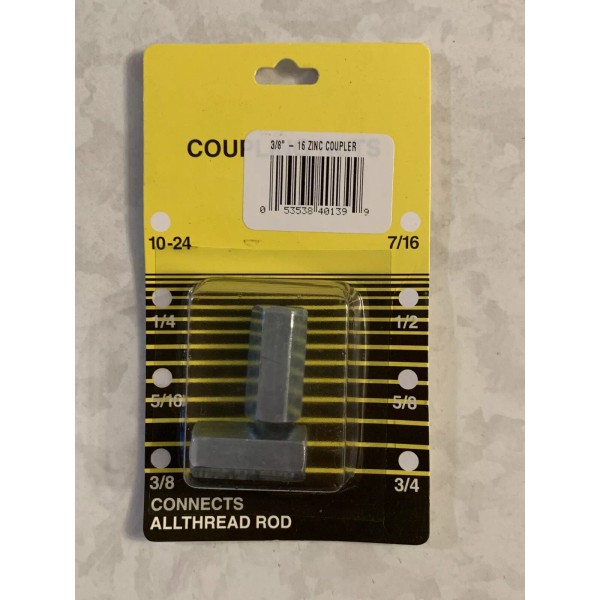 Hillman Group NEW 2x Hex Coupling Nuts 3/8-16 Threaded Rod