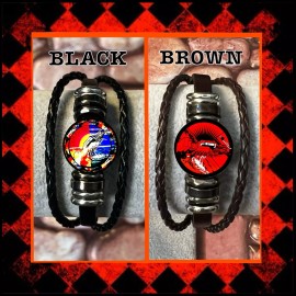 PINK FLOYD WISH YOU WERE HERE  TWINS LEATHER BRACELET  ROCK MERCHANDISE