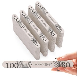 Aba Group Nail File 100/180 Straight Standard Flamingo Best Quality Made in Europe Pack of 100