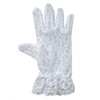 Lace Gloves for Girls in Wrist Length (8-12 Years, White)