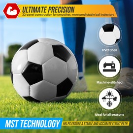 Vizari Classico Football Size 3 – Adults & Kids Football With Best Air Retention - Perfect For Training And Matches -Size 4 in White/Black
