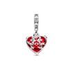 ZWiZ Two Mouse Kiss Red Murano Glass Dangle Charm for