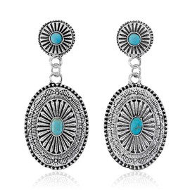 Western Earrings Jewelry Country Concert Outfits for Women Concho Rodeo Earrings Western Cowgirl Outfits Dress for Women