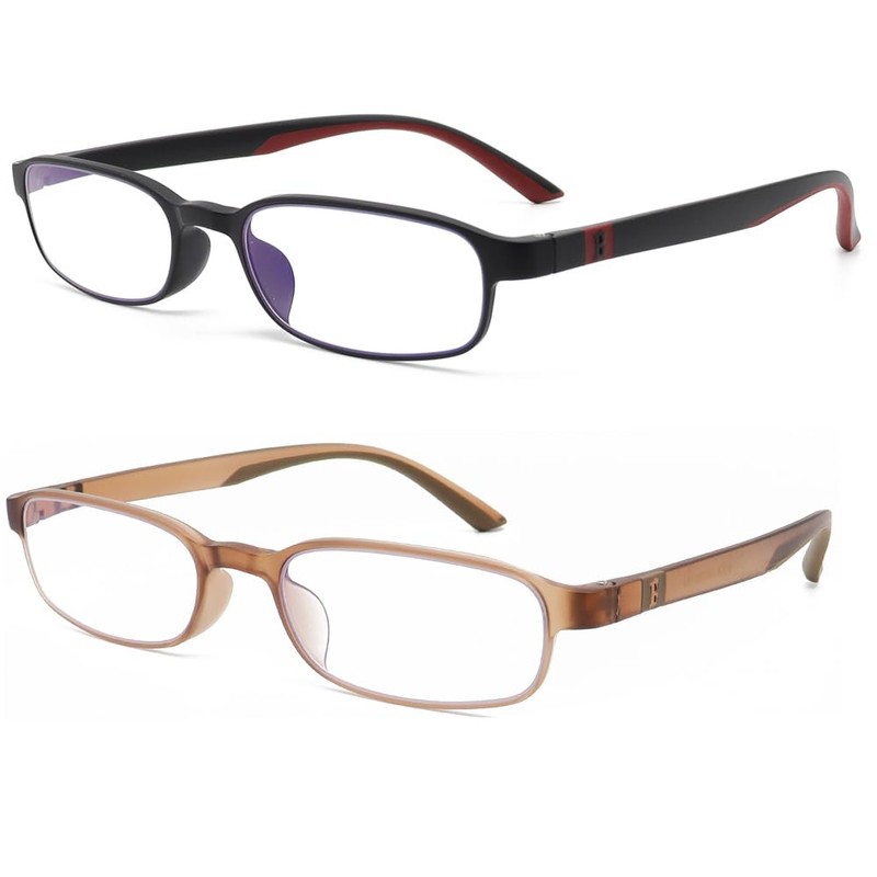 2 Pack Flexible Computer Blue Light Blocking Lightweight Reading Glasses