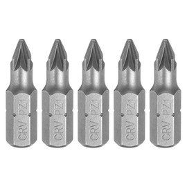 HARFINGTON 5pcs PZ1 Screwdriver Bits 1/4" Hex Shank Magnetic Head 1" Length CR-V Steel Phillips Slotted Drill Bits for Repair Work Electric Screw Driver