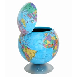 iTouchless Sensor Activated Globe Hidden Storage Container, Blue