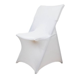 Balsa Circle Fitted White Premium Spandex Stretchable Lifetime Folding Chair Cover Party Events Reception Catering Decorations Supplies