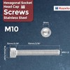 Kozelo 2pcs Hex Socket Head Bolts M10 304 Stainless Steel