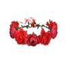 DANRENPANG Women's Bohemian Simulated Rose Flower Wreath Adjustable Flower Crown