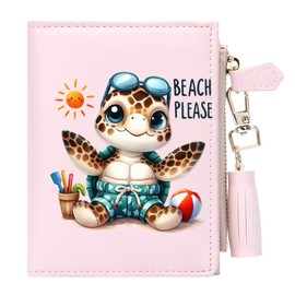 GEEAD Small Wallets for Women Slim Compact Bifold Card Holder Wallet with Zipper Keychain Coin Pocket