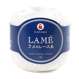 DARUMA Glitter Lace Thread #30 4 (White)