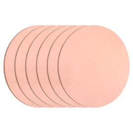 sourcing map 6Pcs Copper Round Plate, 0.08"(2mm) Thick 2"(50mm) Dia Pure Copper Metal Sheet T2 Copper Round Disc Brass Circle Gaskets for Metal Stamping DIY Crafts