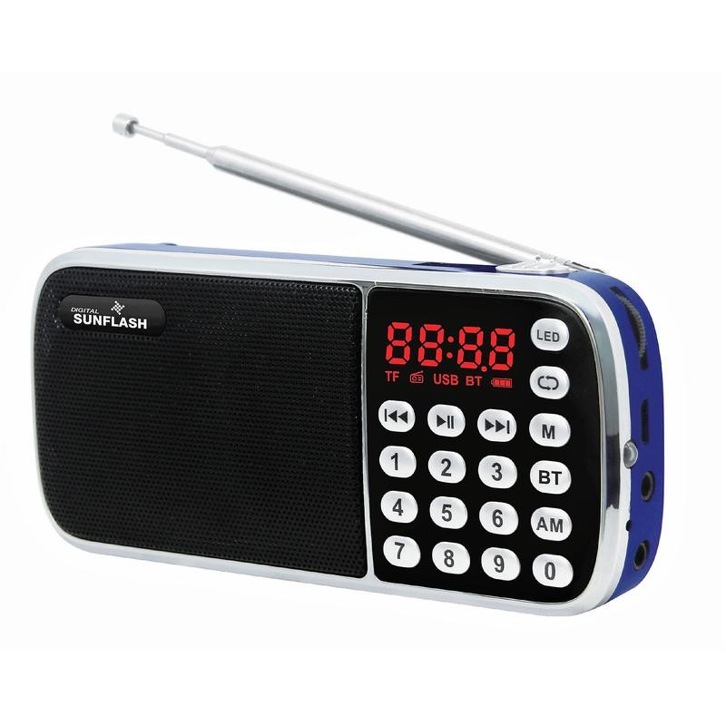 Digital Sunflash Z-135 Rechargeable Mini AM/FM Radio +Wireless Bluetooth +USB/SD/AUX