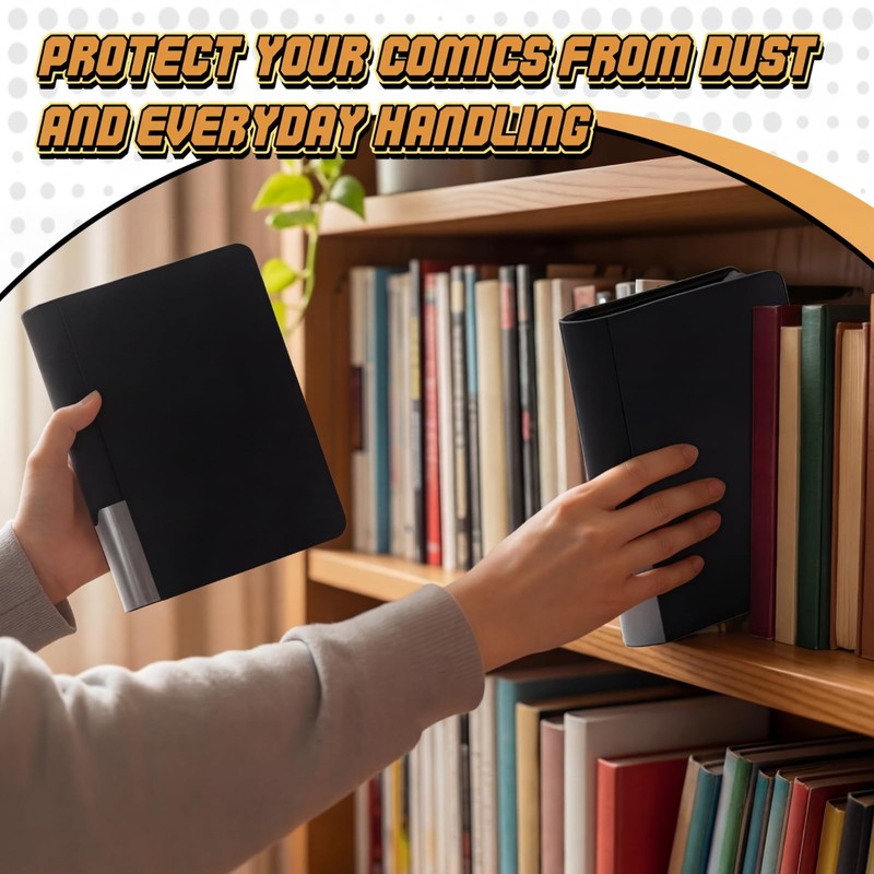 Zhehao 2 Pack Comic Book Binder, PU Leather Storage Album