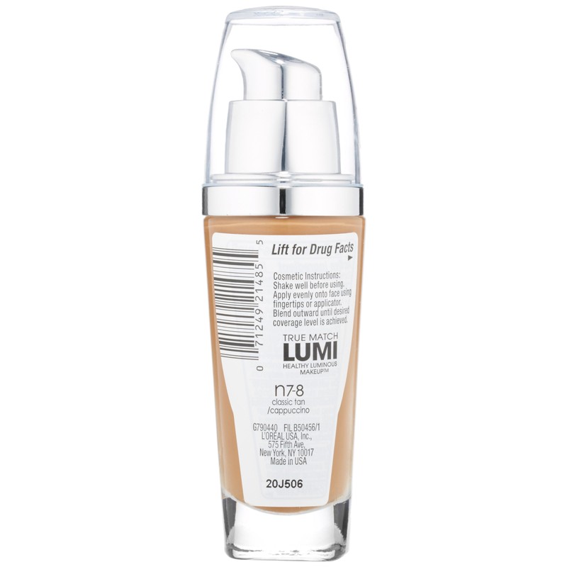 L'Oreal Paris True Match Lumi Healthy Luminous Makeup, N7-8 Classic