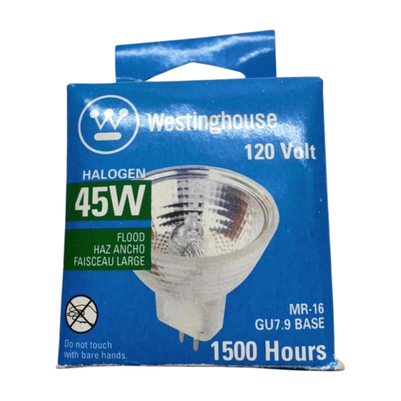 Westinghouse 45MR16Q/FL Flood Light Bulb, 45W, 120V, MR-16, GU7.9 Base