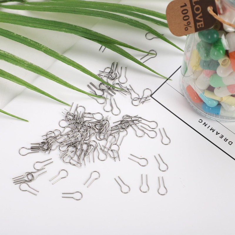 100pcs High Temperature Nichrome Wire Jump Rings, R-Shaped Hanging Burning