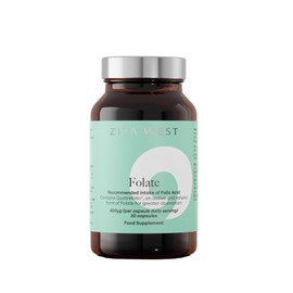 Zita West Premium Folate 400µg - Natural Quatrefolic ® Formula - Supports Pre-Conception & Pregnancy Health - 30 Vegan Capsules