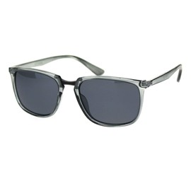 Mens Polarized Sunglasses Designer Fashion Square Frame UV Block Grey Gunmetal
