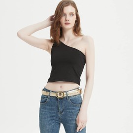 RMMVJJ Womens Gold Belts Dresses Jeans Pants Leather Belt Bling Glitter Sparkly Western Belt Modern Golf Belts Gold2 M