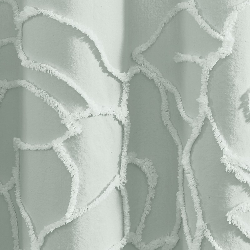Peri Home 100% Cotton Sage Fabric Shower Curtain for Bathroom,