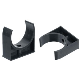 sourcing map 2Pcs PVC Water Pipe Clamps Clips, U-Shaped Tubing Hose Buckles, Irrigation Tube Holder for 63mm OD for TV Trays Tubing Hose Hanger Support Tubing, Black