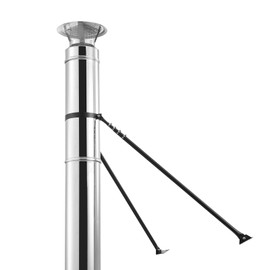 VEVOR 7.87 in Extended Roof Bracket, Supports Chimney Stove Pipe for Stability, Mounting Brackets with Adjustable Legs, Steel with Powder Coating,Side/Top Mount Installation (No Rain Cap,Pipe)