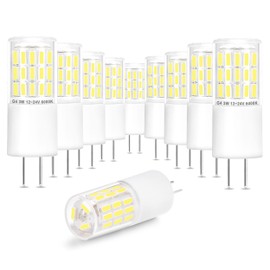 Ziomitus G4 T3 3W Daylight 6000K LED Outdoor Landscape Light Bulbs 12V24V,G4 20W 25W 30W Halogen Replacement,Low Voltage T3 JC Bi-pin Bulb for RV Boat Yacht Courtyard Path,No Flicker,330 LM(10Pack)