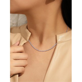 925 Sterling Silver Italy Cuban Link Curb Chain Necklace Men Thin Chain Italian Silver Layering Necklace Cord