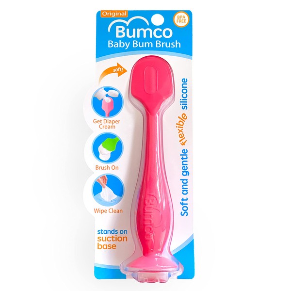 Bumco Baby Diaper Rash Cream Applicator - Baby Bum Brush Diaper Cream Spatula for Butt Paste Diaper Cream - Newborn Baby Essentials, Perfect for Baby Registry, Baby Shower Gifts - Pink