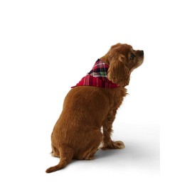 Lands' End Dog Bandana Rich Red Traditional Plaid Medium