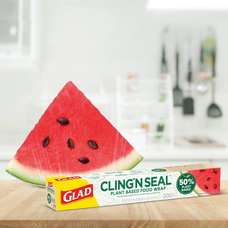 Glad 50% Plant Based Cling N Seal Plastic Wrap for