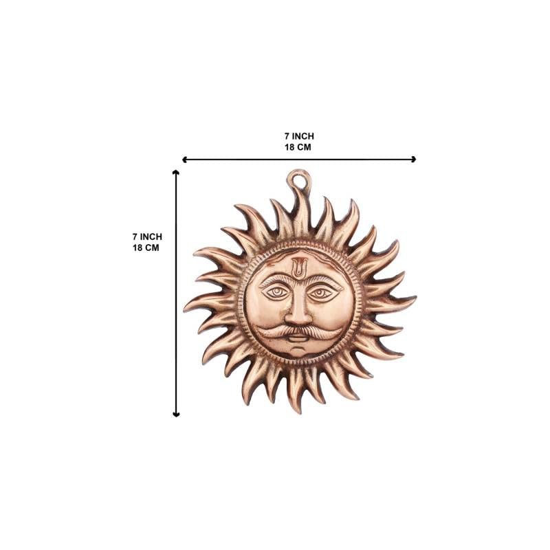 Copper Sun | Copper Surya Murti Sun Idol Face for