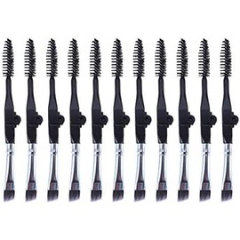 Brocha para Cejas Profesional Plegable Negra, 10 Pinceles Ligeros de Fibra Artificial y Aluminio para Maquillaje de Cejas, Adecuado para Mujeres y Niñas