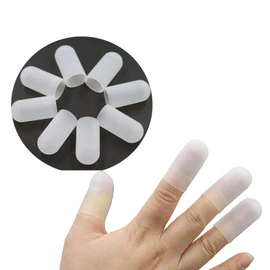 Dohuge Reusable Silicone Finger Gloves for Protecting Cracked Skin,Finger Protection Cover for Electronic Components Pick, Food Grade, Anti-hot, 1 Pair (10 Pack)