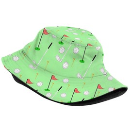 Cute Golf Pattern Bucket Hats Fashion Sun Cap Packable Outdoor Summer Fisherman Hat for Women and Men