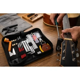 Guitar Repair Tool Kit for String Instrument Maintenance – 26-Piece Multifunctional Setup Set for Home Studio & Travel Use
