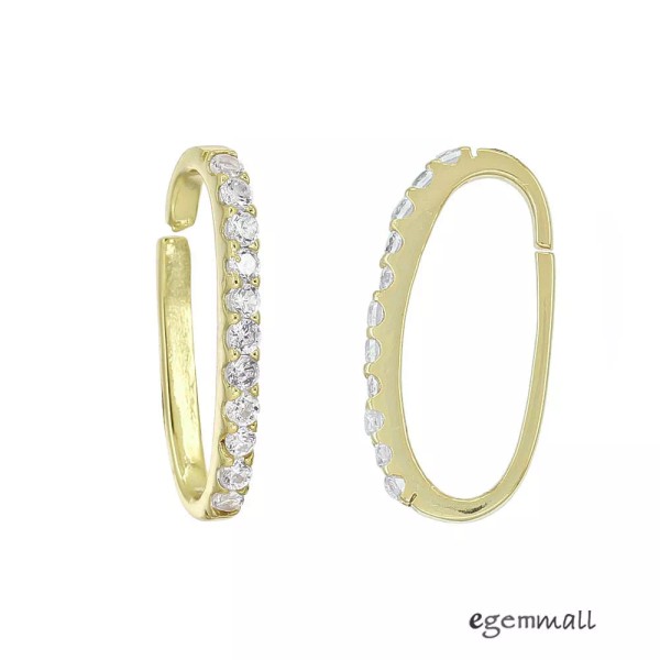 Unbranded 1x Gold Plated Sterling Silver CZ Oval Shortener Enhancer
