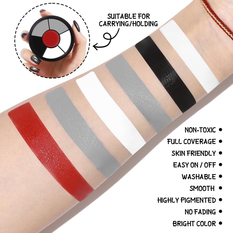 BOBISUKA Grey Face & Body Paint – 6 Colors Cream