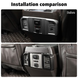 Voodonala for F-150 2015-2020 Center Console Interior Trim Cover Kits Compatible with Ford F150 2015-2020(9Pcs/Set,Carbon Fiber Black)
