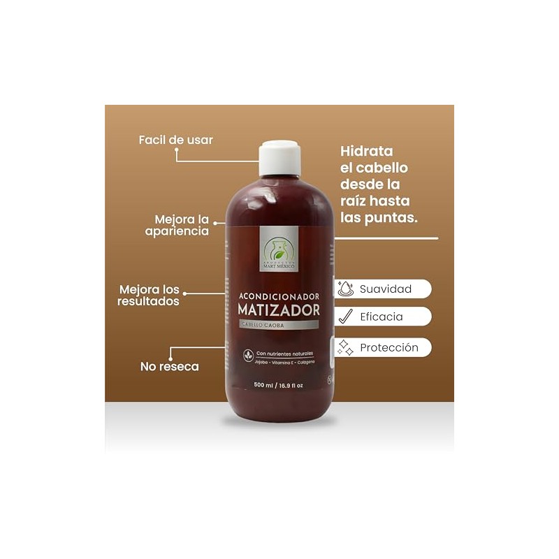 Acondicionador Matizante Para Cabello Caoba 500 Ml Productos Mart Mexico