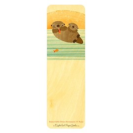 Emmit & Eli Otters Wood Bookmark/Ruler by Night Owl Paper Goods