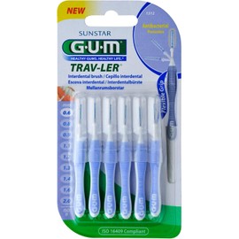 GUM Trav-ler interdental brush 0.6 mm light blue (6 pc) by Sunstar