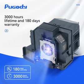 Pugody ELPLP92/V13H010L92 Replacement Projector Lamp Bulb for Epson BrightLink 696Ui BrightLink 697Ui EB-1440Ui EB-1440UT EB-1450Ui EB-1460Ui EB-1460UT EB-696Ui EB-696UT Lamp Bulb with housing