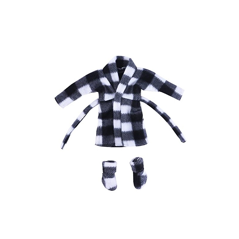 E-TING Santa Clothing Bathrobe Christmas Accessories for elf Doll (Black
