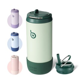 BOTTLE BOTTLE Water Bottles 12 oz Insulated Water Bottles with Leak Proof Lid Silicone Boot Stainless Steel Straw Cup for School Sports Travel Best Gifts Boys Girls green