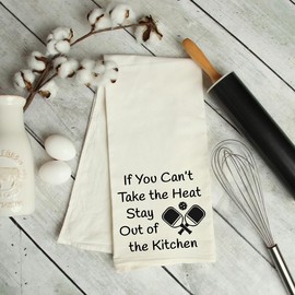If You Can't Take the Heat Stay Out of the Kitchen Kitchen Dish Towel - Color: Black Plain